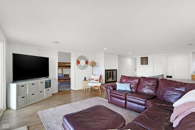 living room featuring light hardwood / wood-style floors