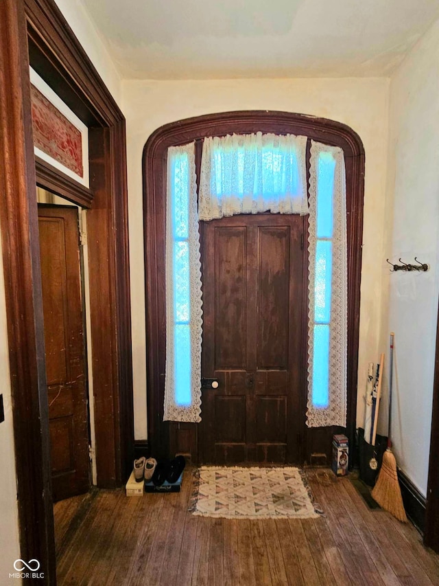 foyer featuring dark hardwood / wood-style flooring