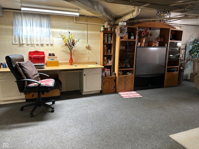 office with carpet flooring