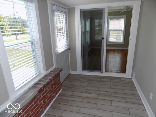 interior space featuring dark wood-type flooring