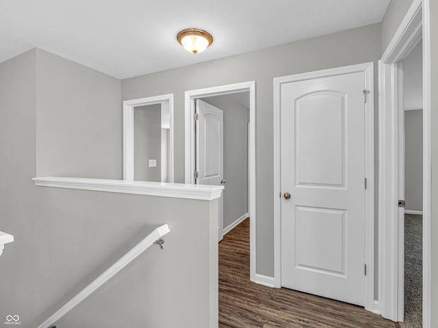 hall featuring dark hardwood / wood-style floors