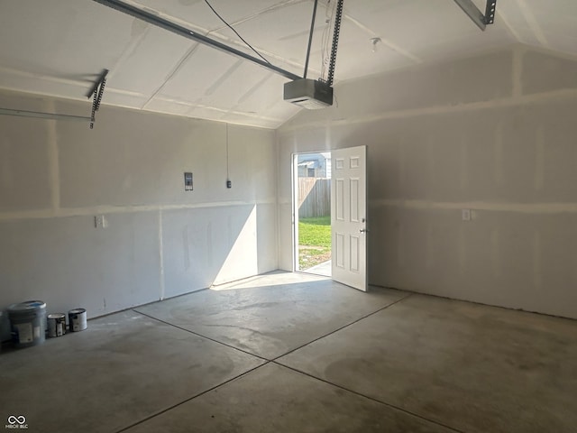 garage featuring a garage door opener