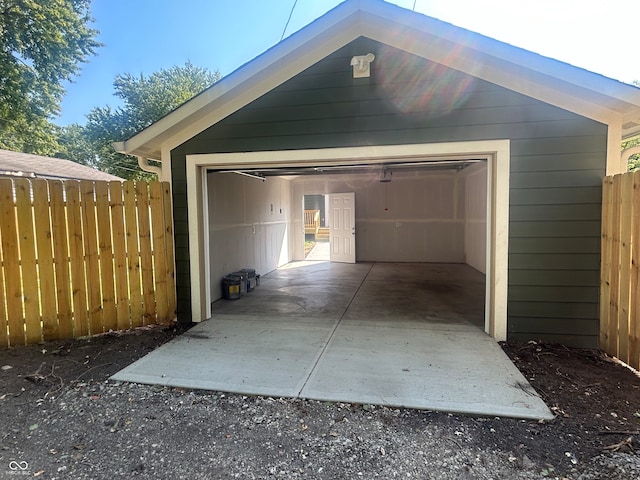 view of garage