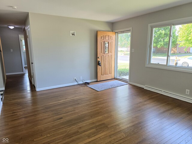 foyer featuring dark hardwood / wood-style floors