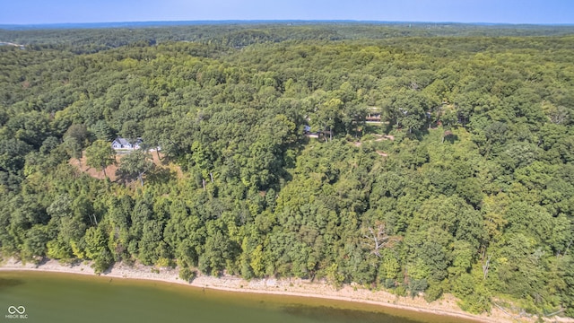 7587 Shady Side Dr, Bloomington, IN 47401 - drone / aerial view with a water view and a wooded view