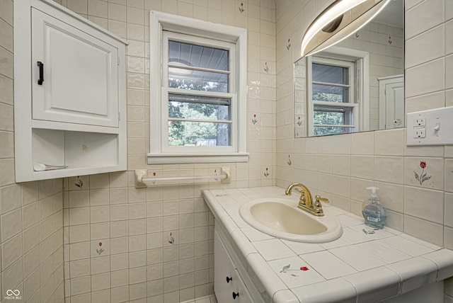 7587 Shady Side Dr, Bloomington, IN 47401 - bathroom with tile walls and vanity