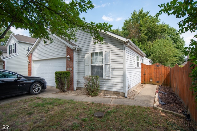 view of home's exterior with a garage