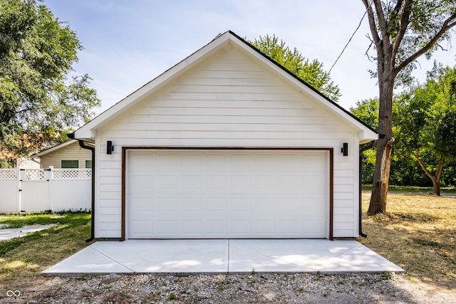 view of garage