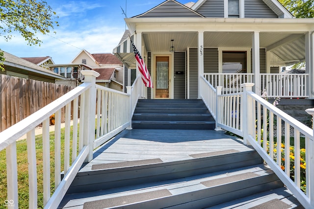 exterior space with a porch