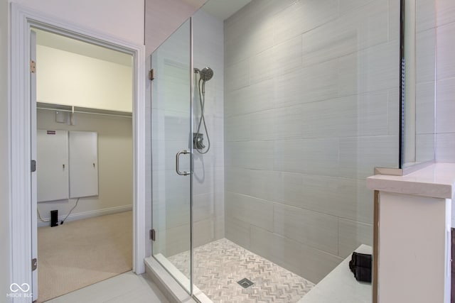 bathroom featuring walk in shower