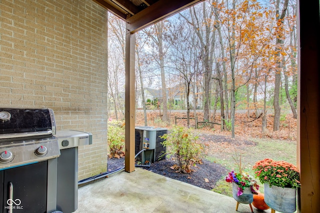 view of patio with grilling area