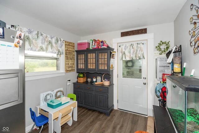 interior space featuring dark wood-type flooring