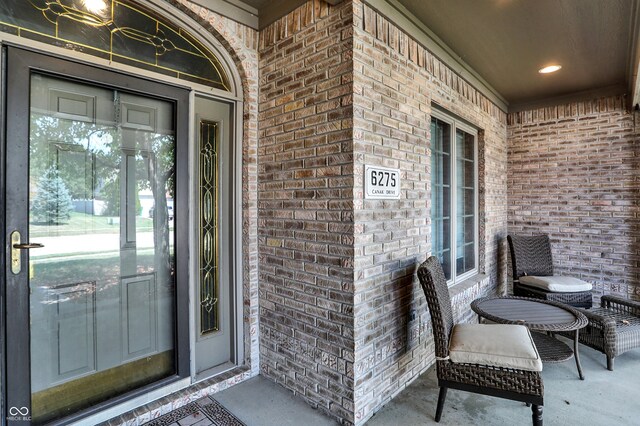 property entrance with a porch