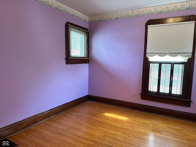 empty room with light wood-type flooring