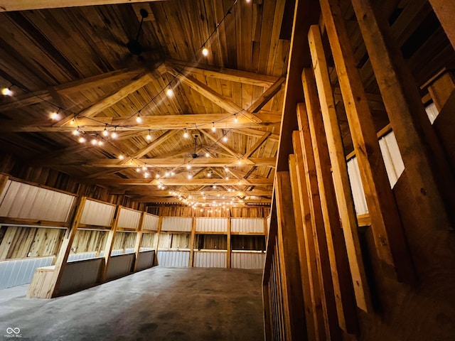 interior space with beamed ceiling