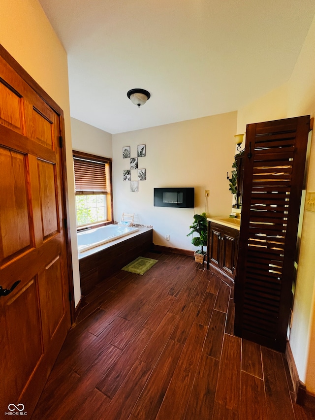 interior space featuring dark wood-type flooring