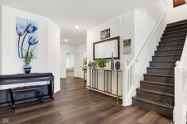 hall featuring dark hardwood / wood-style flooring