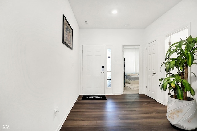 foyer featuring dark hardwood / wood-style flooring