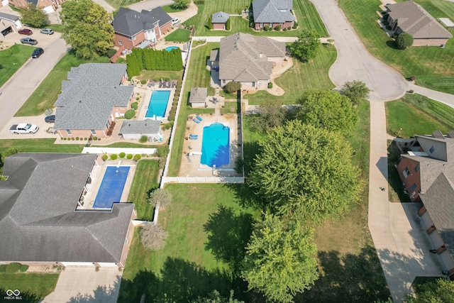 drone / aerial view featuring a residential view