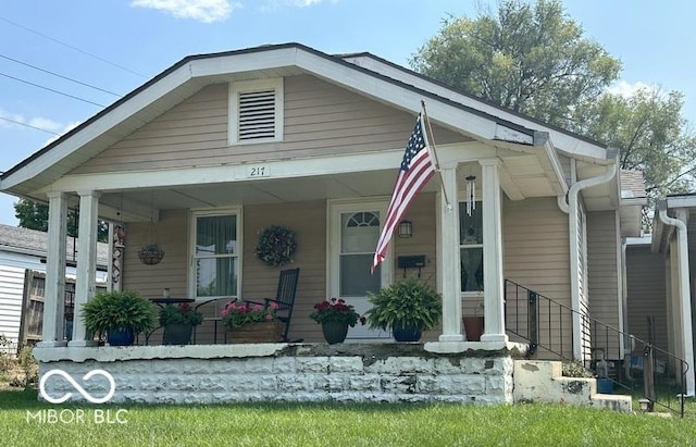 view of front of home with covered porch