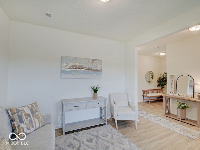 sitting room featuring light wood-type flooring