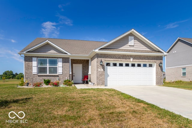 craftsman-style house with a garage and a front yard