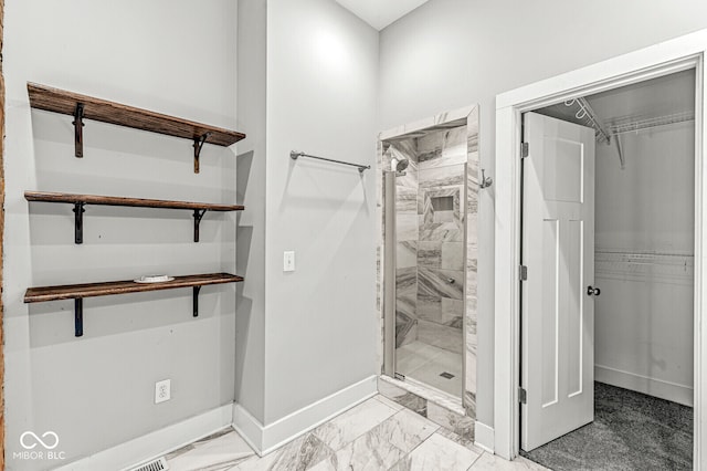 bathroom featuring walk in shower