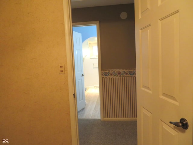 hallway featuring hardwood / wood-style flooring