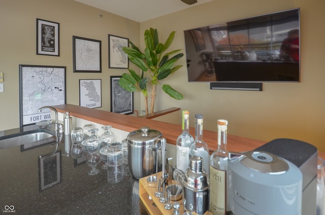 home office featuring sink