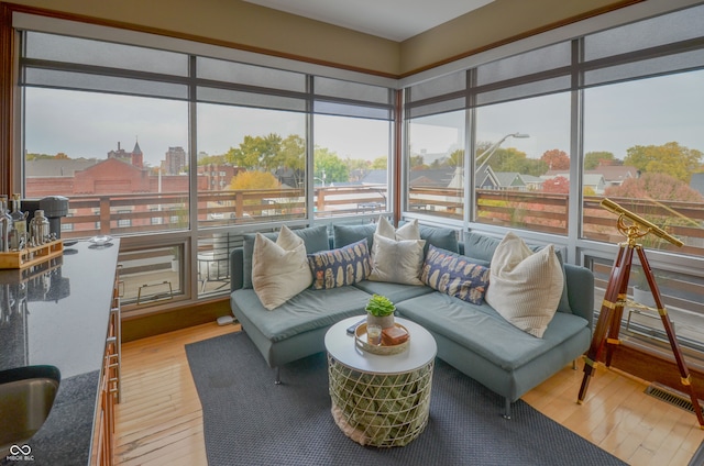 view of sunroom