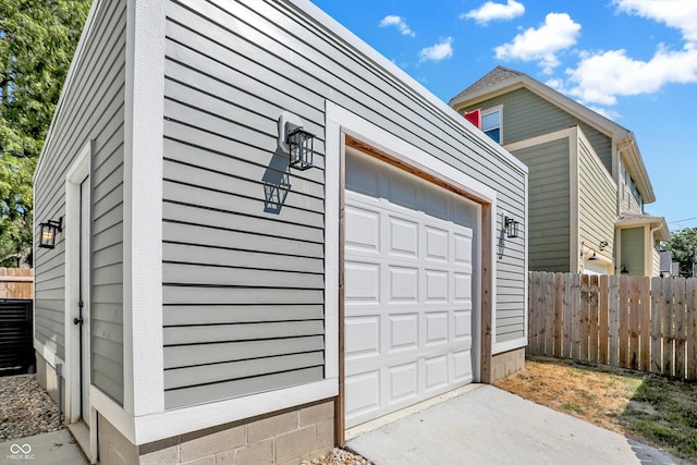 view of garage