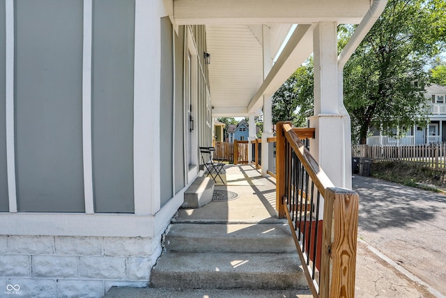 exterior space with covered porch