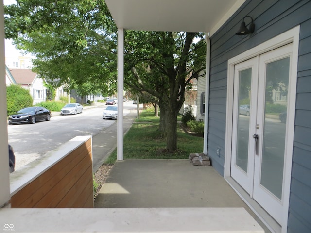 view of patio featuring french doors