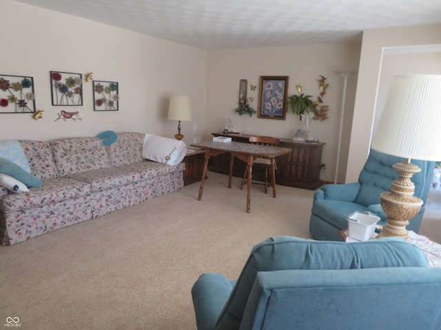 living room with carpet