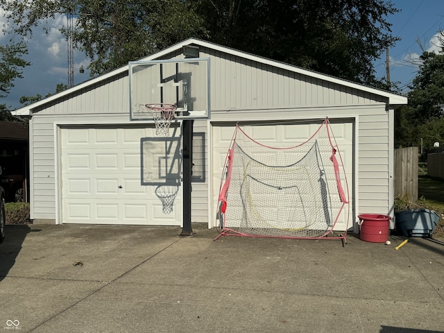 view of garage