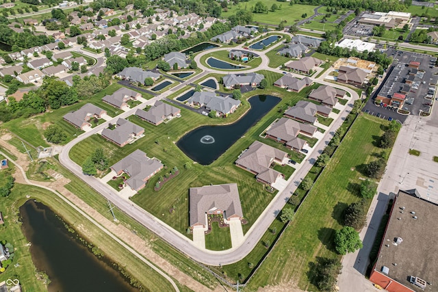 2841 Grandview Ln, Greenwood, IN 46143 - birds eye view of property featuring a water view and a residential view