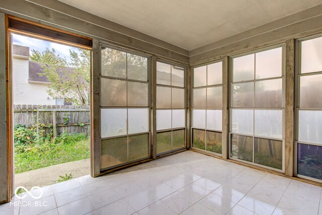 view of unfurnished sunroom