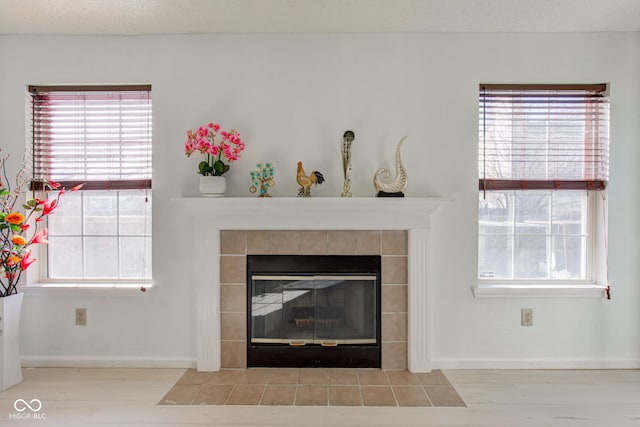 room details with a fireplace