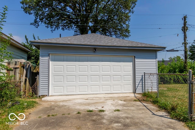 view of garage