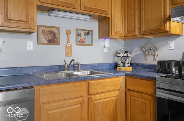 kitchen featuring appliances with stainless steel finishes and sink