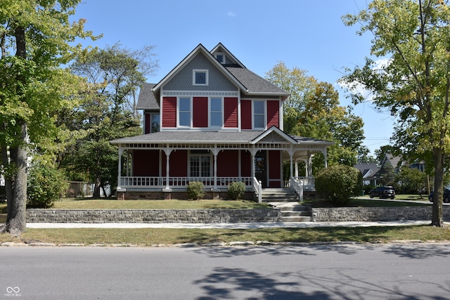 view of front of property with a porch