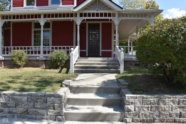 view of front of house featuring covered porch