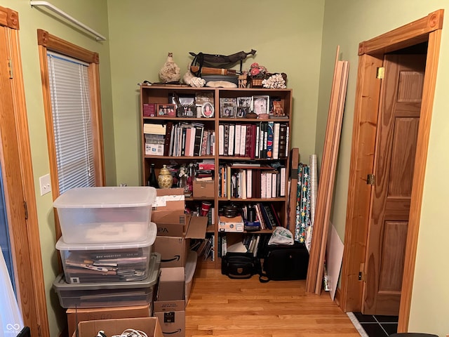 office space featuring light wood-type flooring