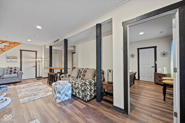 sitting room featuring hardwood / wood-style floors