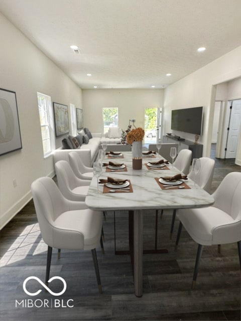 dining room with hardwood / wood-style flooring