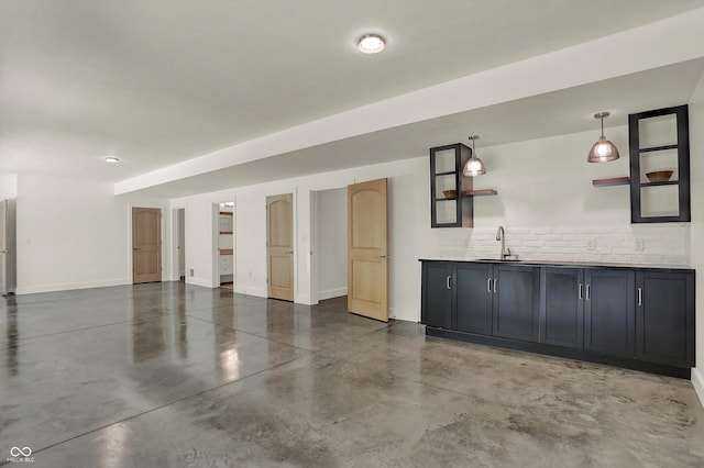 garage with sink