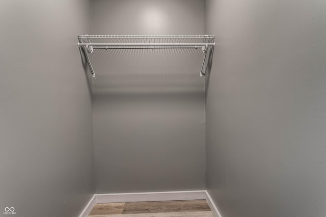 spacious closet with light wood finished floors