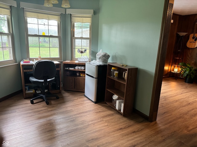 office featuring light wood-type flooring