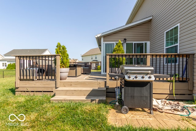 deck with area for grilling