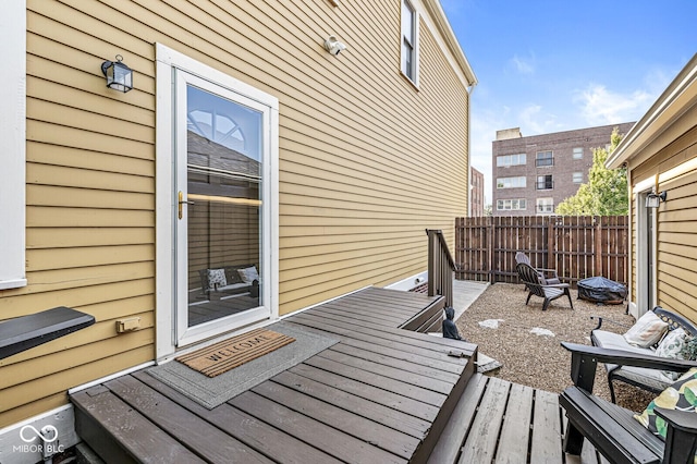 wooden terrace with fence